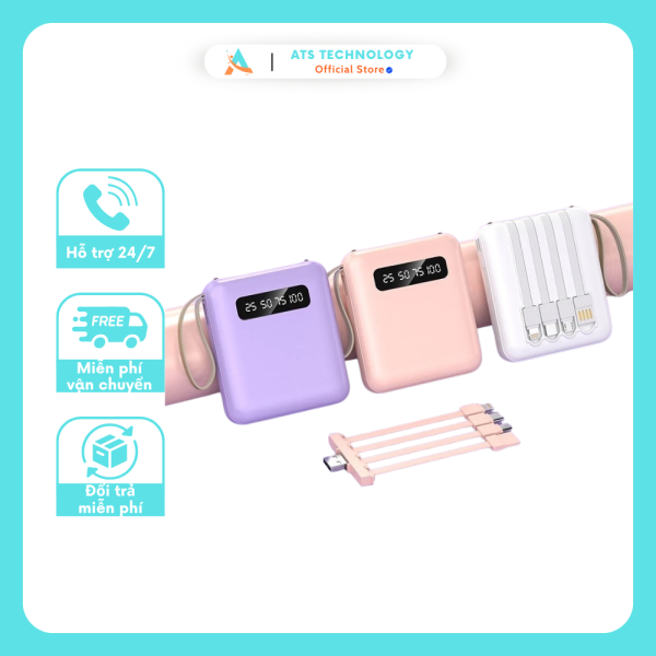 Sạc dự phòng dung lượng lớn di động kèm cáp sạc - Hình ảnh 2